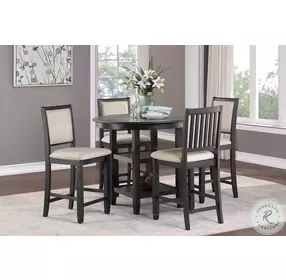 Asher Beige And Black Counter Height Chair Set Of 2