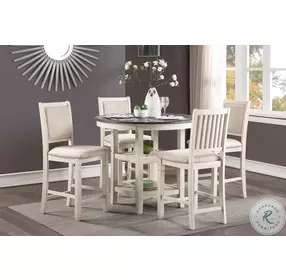 Asher Beige And White Counter Height Chair Set Of 2