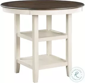 Asher Brown And White Counter Height Dining Room Set