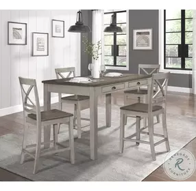 Brightleaf Brown And Light Gray Counter Height Dining Table