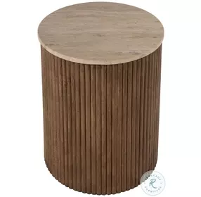 Ruby Natural Fluted Side Table