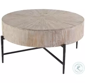 Akemi White Washed Brown Round Occasional Table Set