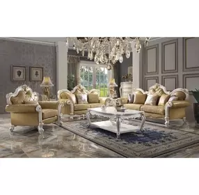 Picardy Butterscotch 93" Sofa with Nailhead Trim