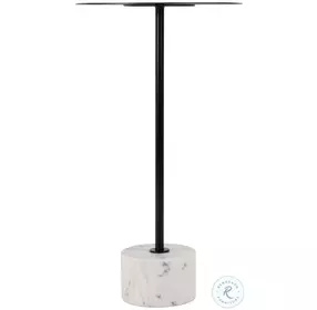 Garrett Black and White Round Side Table