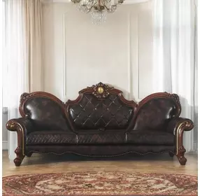 Picardy Brown Oversized 110" Sofa with Nailhead Trim