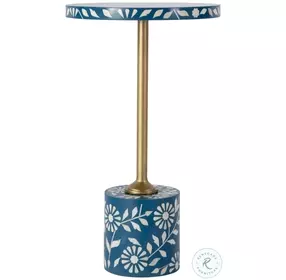 Bethel Blue Bone Inlay Round Side Table