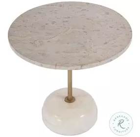 Lucia White Pedestal End Table