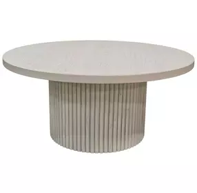 Reba Natural White Wash Round Occassional Table Set