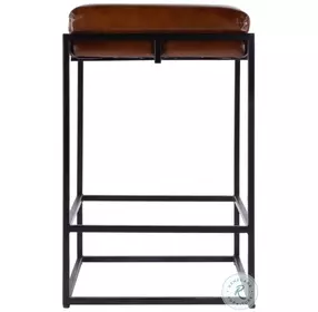 Eldridge Brown Leather Counter Height Stool