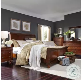 Rustic Traditions Rustic Cherry King Sleigh Bed