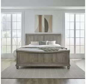 Rustic Traditions Saddle Tan Queen Sleigh Bed