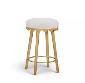 Oodle Cream Performance Vegan Mohair Upholstered Counter Height Stool