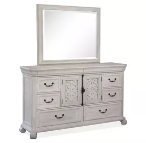 Bronwyn Alabaster 8 Drawer Dresser with Rectangular Mirror