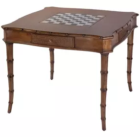 Osman Light Brown 36" Square Chess Checker Game Table