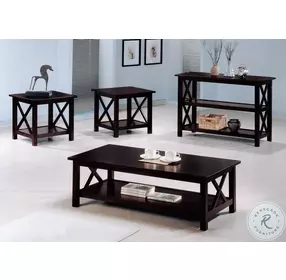 Rachelle Deep Merlot 3 Piece Occasional Table Set