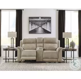 Next-Gen DuraPella Sand Performance Fabric 76" Power Reclining Loveseat With Console