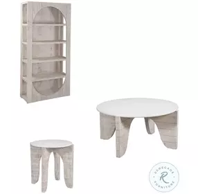 Bali Whitewash Round Cocktail Table