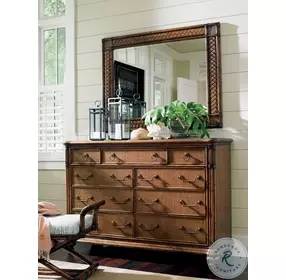 Bali Hai Aged Chestnut Brown Breakers Double Dresser
