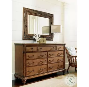 Bali Hai Aged Chestnut Brown Costa Sera Triple Dresser