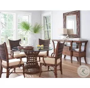 Bali Hai Aged Chestnut Brown Seabrook Landscape Mirror