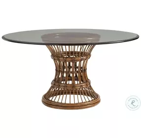 Bali Hai Brown Latitude Glass Top 84" Dining Room Set