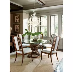 Bali Hai Ivory And Gold St. Barts Splat Back Side Chair