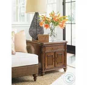 Bali Hai Aged Chestnut Brown Mariner Storage End Table