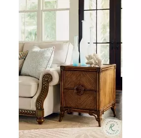 Bali Hai Aged Chestnut Brown Bungalow Chairside Chest