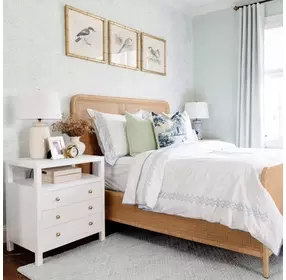 Nora Textured White 3 Drawer Tall Open Nightstand