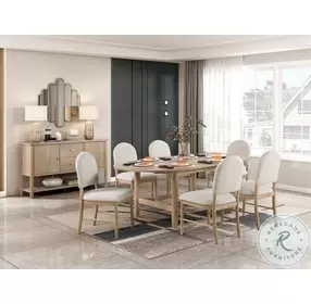 Myrna Wire Brushed Glaze Natural Extendable Dining Table
