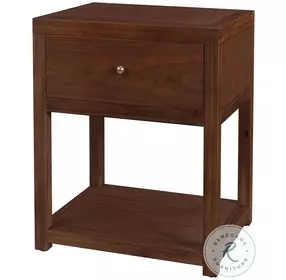 Nora Walnut Brown 1 Drawer Nightstand