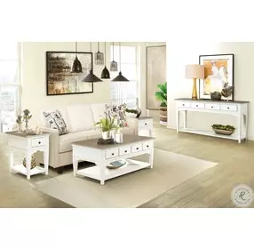 Myra Natural And Paperwhite Leg End Table