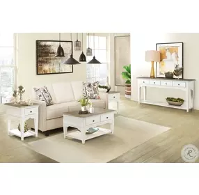 Myra Natural And Paperwhite Leg Small Cocktail Table