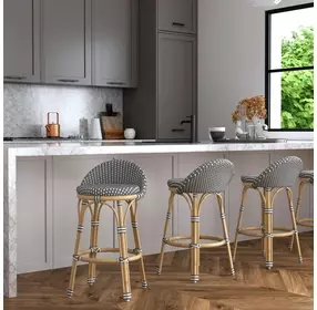 Inez Gray and White Counter Height Stool