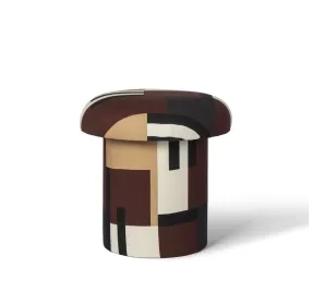 Lucy Mud Brown Upholstered Accent Stool