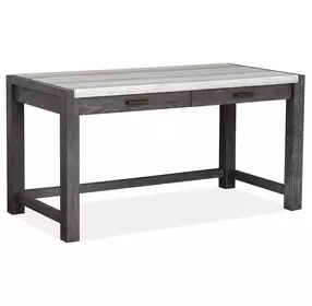 Plum Creek Ravenwood Black and White 60" Marble Top Writing Desk