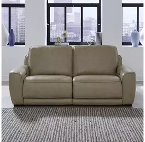 Weston Sophia Oatmeal Leather Dual Power Zero Wall Reclining Living Room Set with Power Headrest and USB Charging
