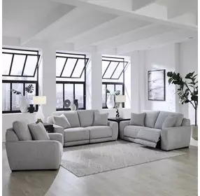 Weston Estero Smoke 88" Dual Power Zero Wall Reclining Sofa with Power Headrest and USB Charging
