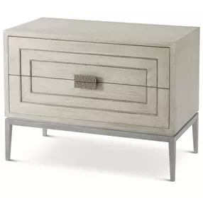 Isola Brushed Gowan and Matte Tungsten 2 Drawer Genevra Nightstand