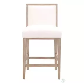 Martin LiveSmart Peyton Pearl And Natural Gray Performance Fabric Counter Height Stool Set Of 2