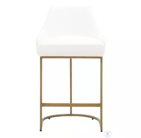 Parissa LiveSmart Peyton Pearl And Brushed Gold Performance Fabric Counter Height Stool Set Of 2