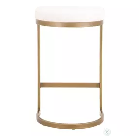Cresta LiveSmart Peyton Pearl And Brushed Gold Performance Fabric Counter Height Stool