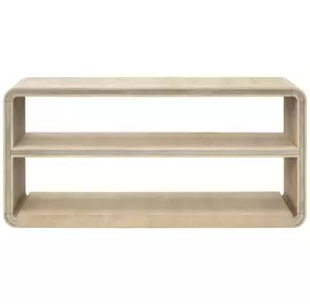 Damone Cerused White and Silver Rectangular Console Table