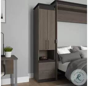 Orion Bark Gray And Graphite 20" Storage Cabinet With Pull Out Shelf