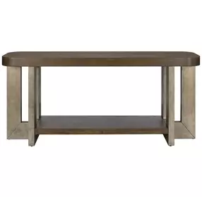 Nova Cerused Charcoal and Silver Rectangular Console Table