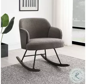 Paige Taupe Boucle Mid Back Rocking Chair