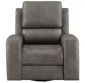 Brickston Charcoal Power Swivel Glider Recliner with USB Charging