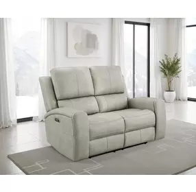Brickston Gray Triple Zero Gravity 62" Power Reclining Loveseat with USB Charging