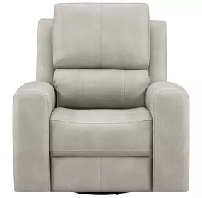 Brickston Gray Power Swivel Glider Recliner with USB Charging