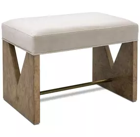 Laurent Gray Upholstered Accent Stool
